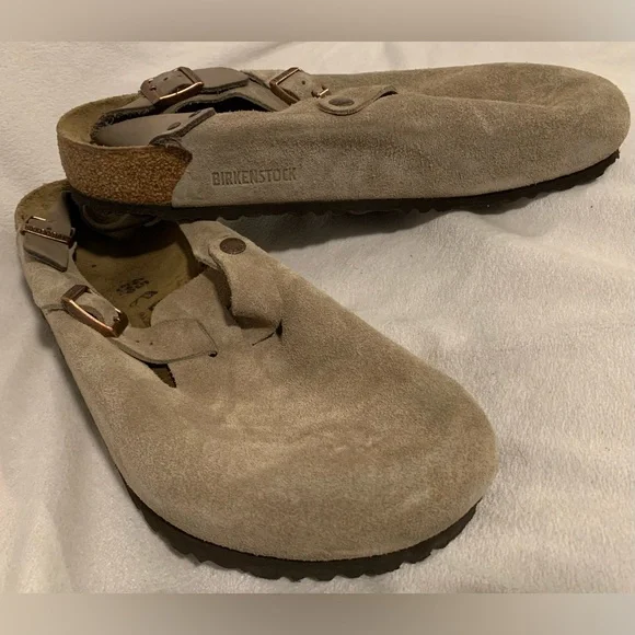 Birkenstock Tokio Men's Clogs Suede Leather Slide Sandal Taupe Size 45/12 - 12.5 - Picture 11 of 16